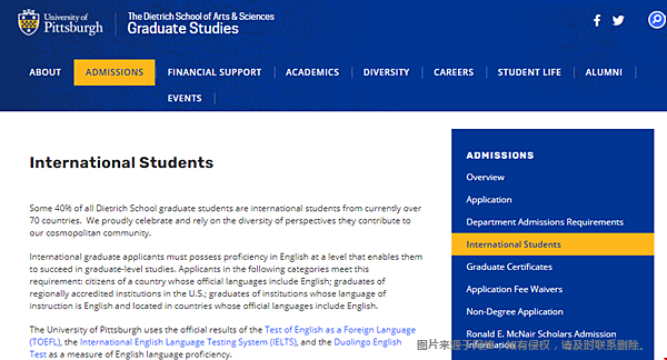 匹茲堡大學(xué)迪特里希文理學(xué)院語(yǔ)言要求